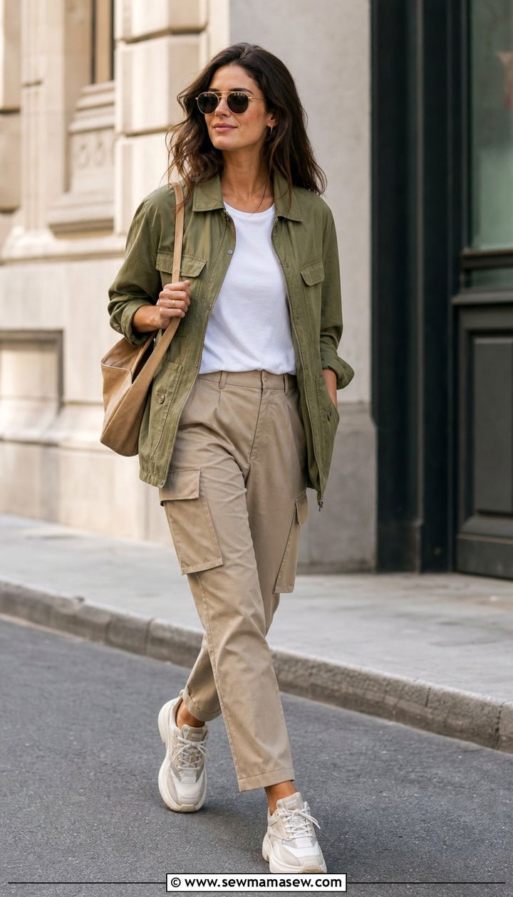Utility Jacket With Cargo Pants Spring Outfit - 25 spring outfit ideas Pinterest