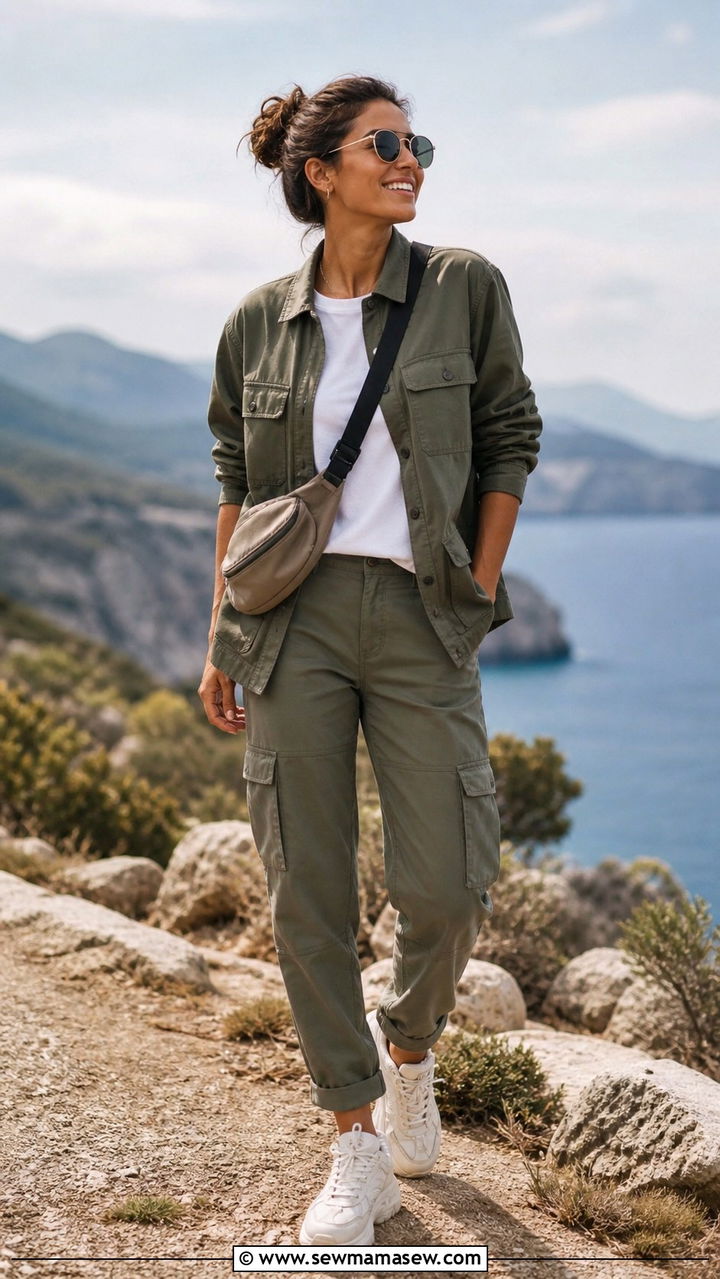 Utility Jacket With Tailored Cargo Pants And Chunky Sneakers - 40 Timeless outfit ideas