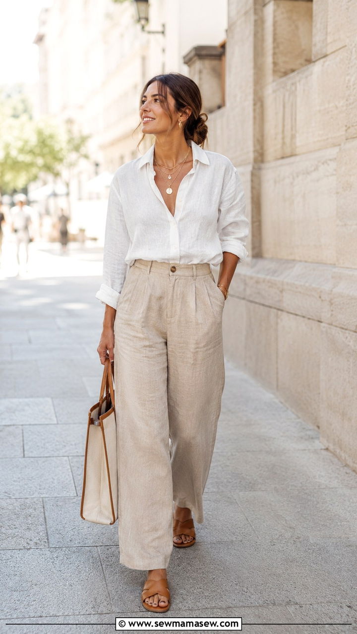 Utility Jacket With Tee And Olive Pants With Small Hoops - 30 Spring outfits with jewelry