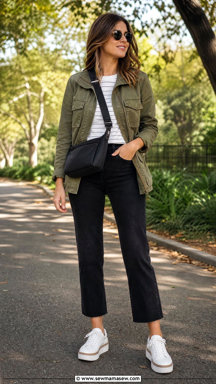Utility Jacket and Black Jeans Outfit - 25 How to style black jeans
