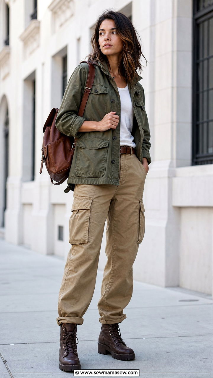 Utility Jacket and Cargo Pants Outfit - 25 casual Europe travel outfits