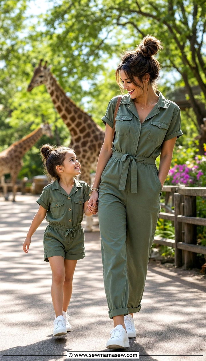 Utility Jumpsuit Coordinated Look - 25 Spring mother daughter outfits