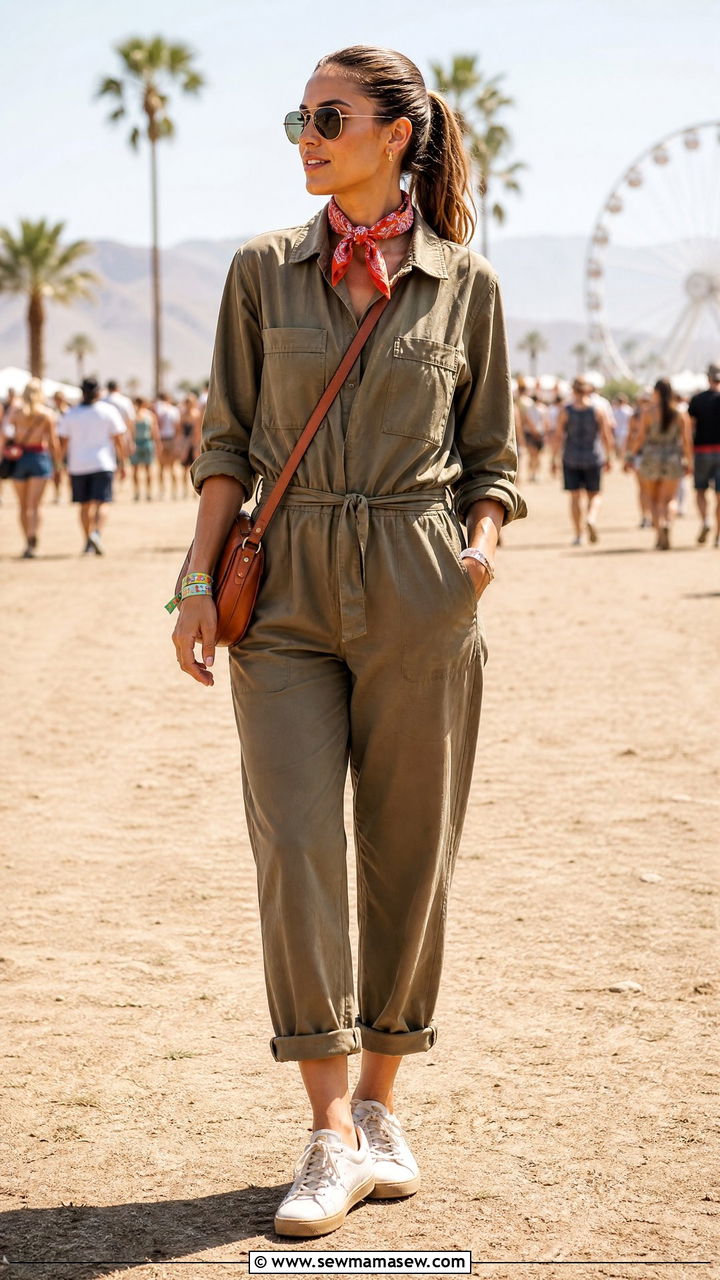 Utility Jumpsuit Festival Outfit - 30 Festival outfit ideas summer