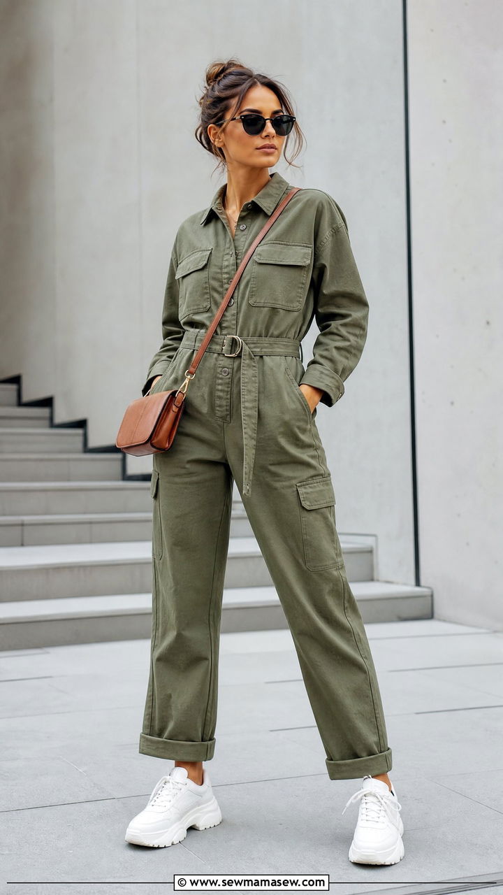 Utility Jumpsuit With Chunky Sneakers and a Crossbody Bag - 25 2026 outfits casual