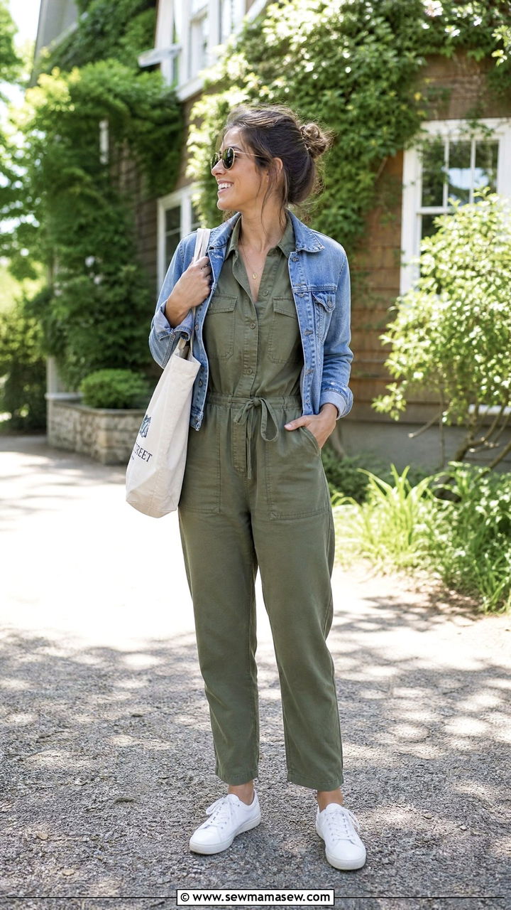 Utility Jumpsuit With Sneakers Outfit - 25 March outfit ideas