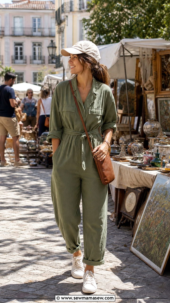 Utility Jumpsuit with Sneakers - 40 What to wear in Lisbon