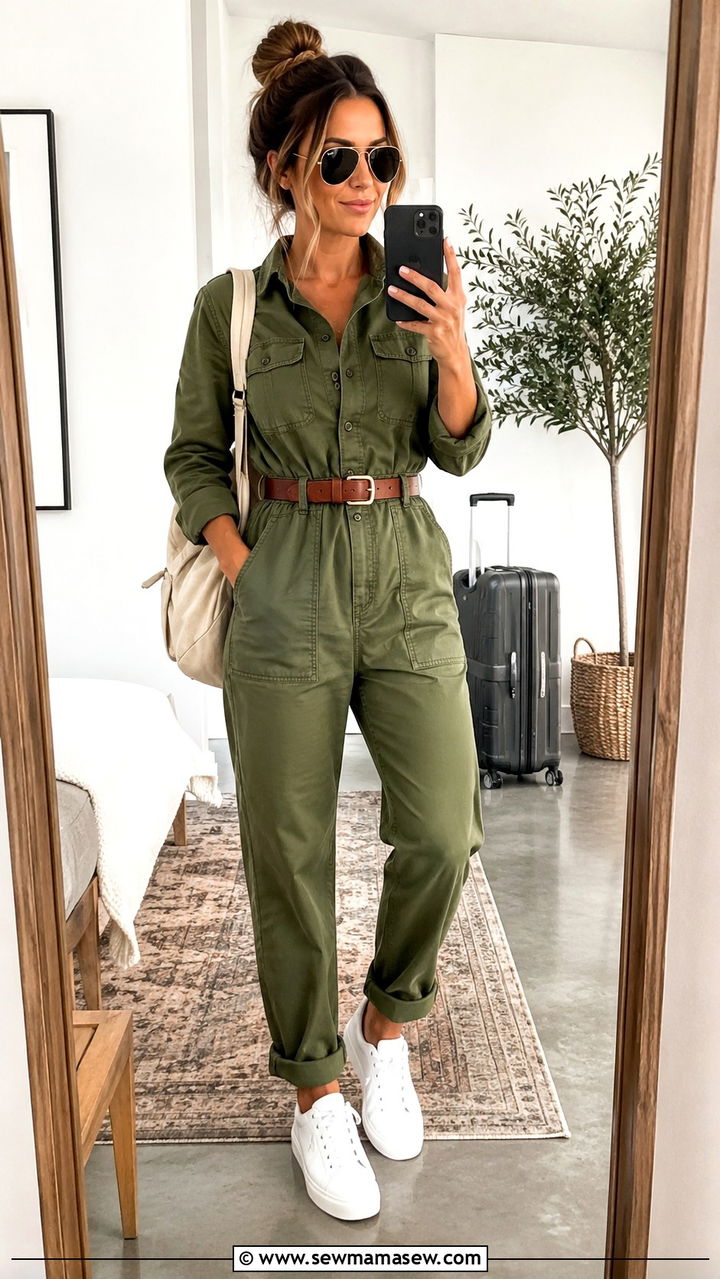 Utility Jumpsuit with White Sneakers Outfit - 30 Spring wardrobe essentials 2026