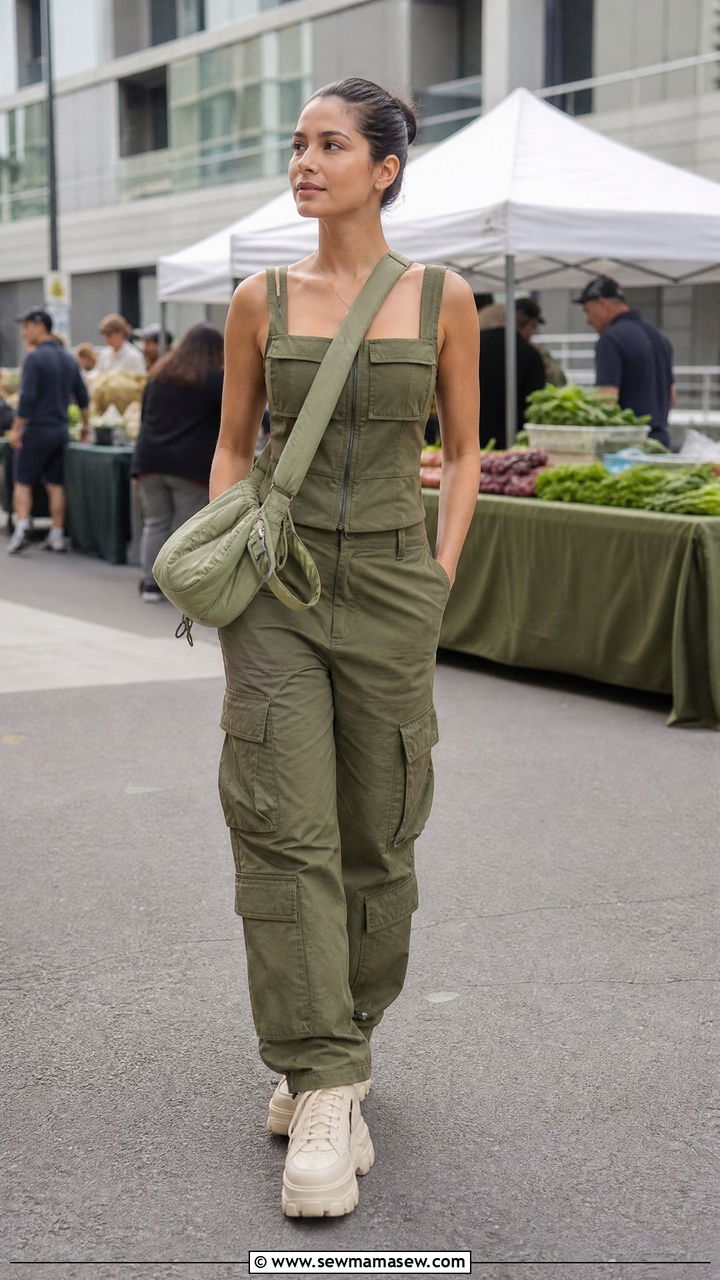 Utility cargo matching set outfit - 25 chic matching set outfit ideas