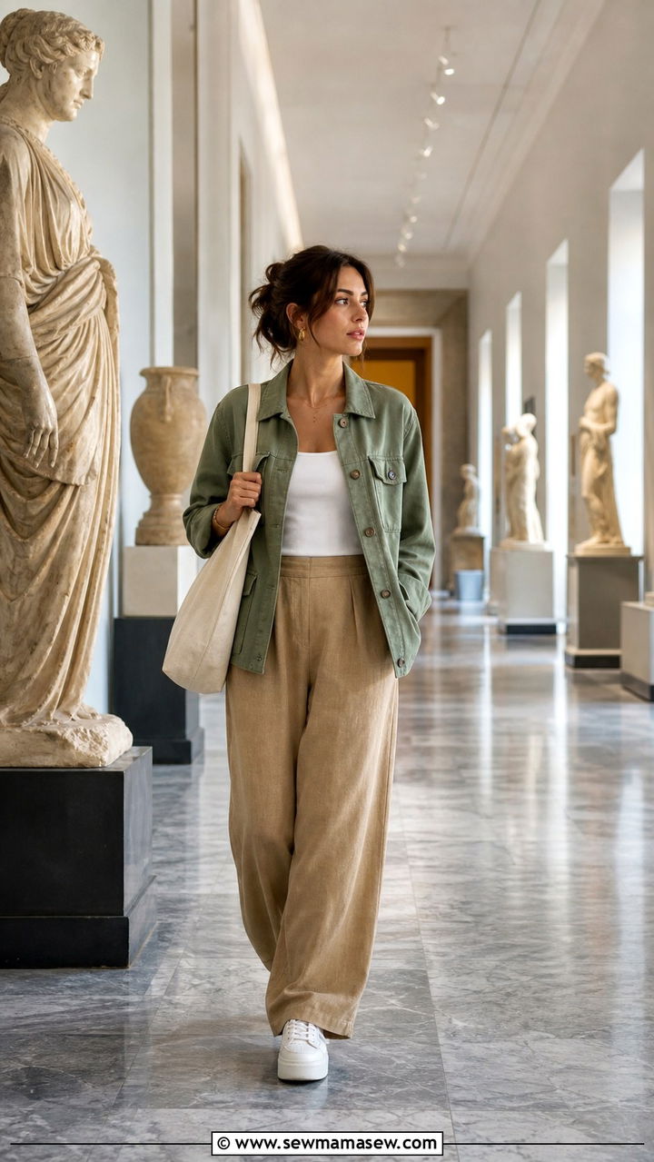 Utility jacket and linen trousers for spring - 40 What to wear in Athens