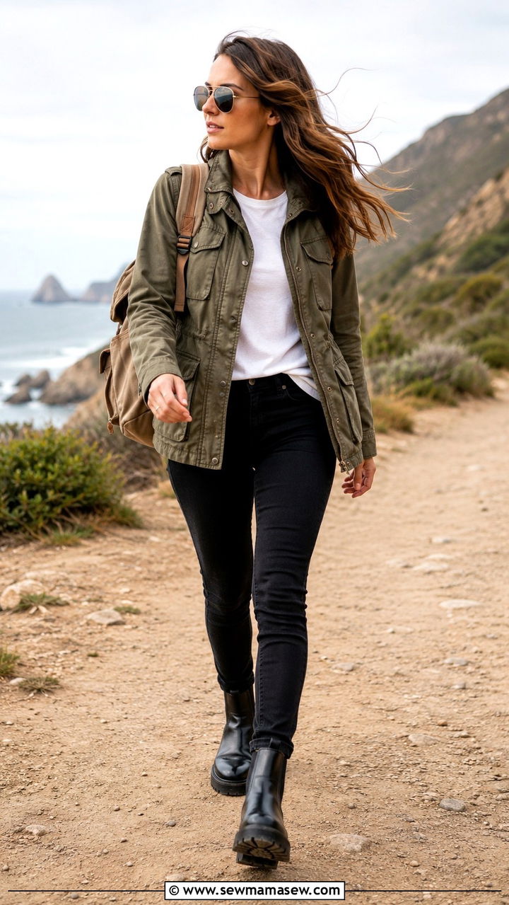 Utility jacket with ankle boots - 30 Spring outfits with ankle boots