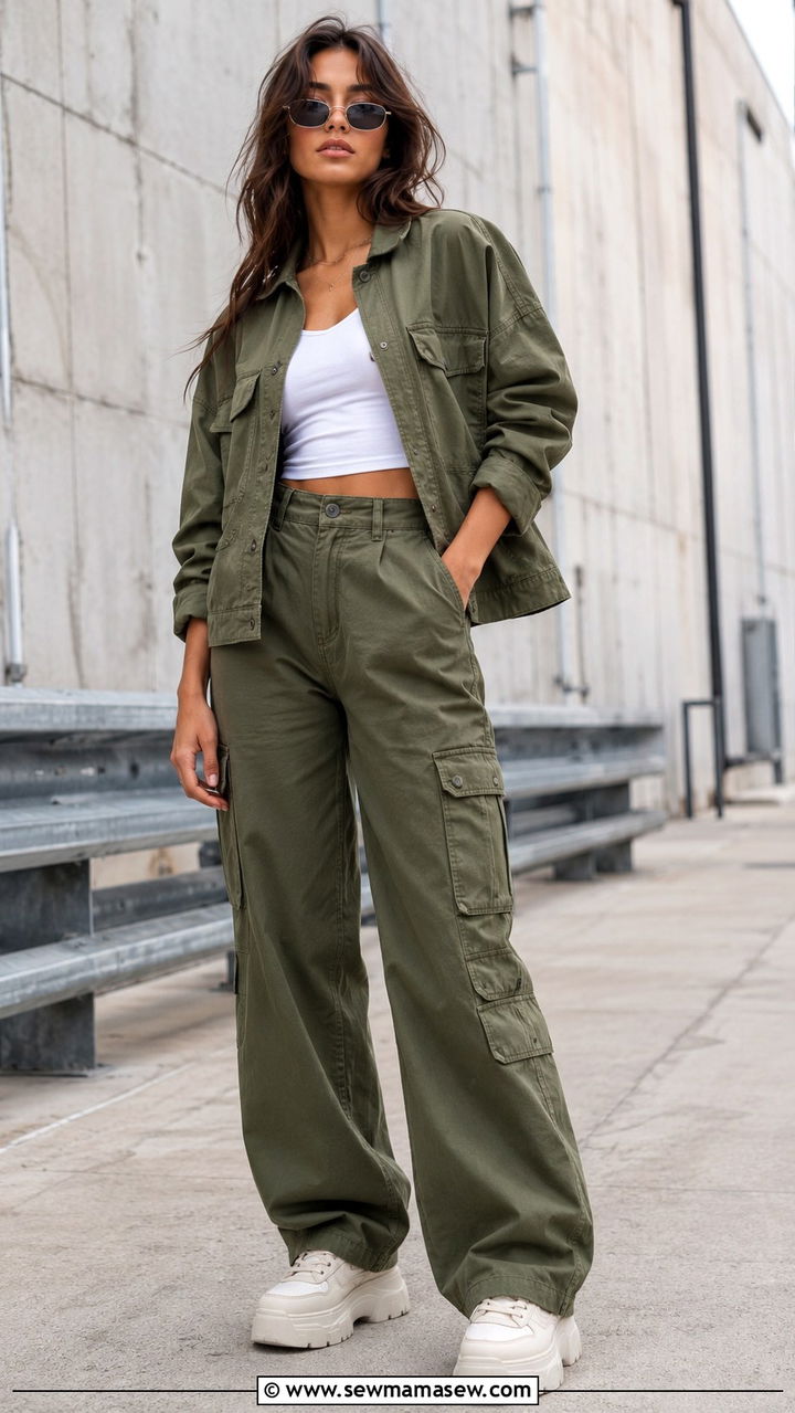 Utility jacket with cargo pants - 30 Spring outfits with utility jackets