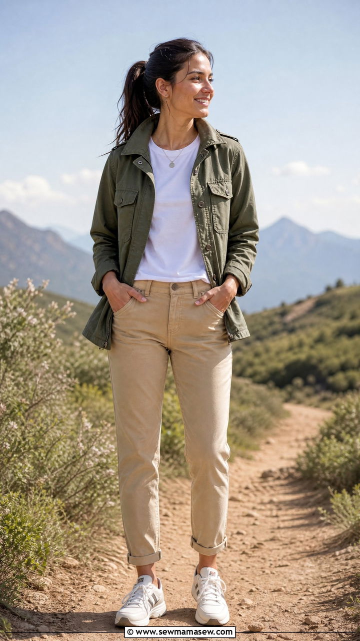Utility jacket with chinos - 30 Elevated casual outfit ideas for women over 50