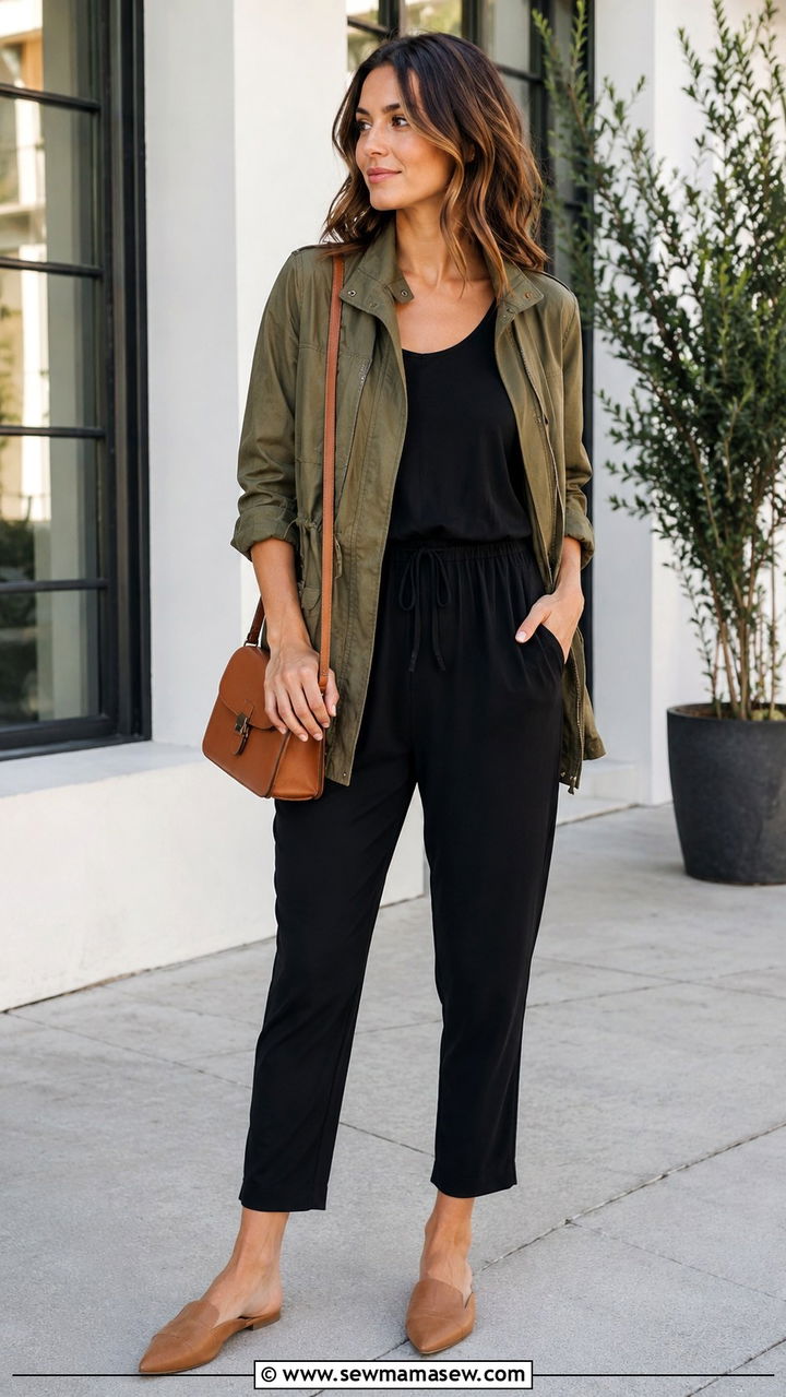 Utility jacket with jumpsuit - 30 Spring outfits with utility jackets
