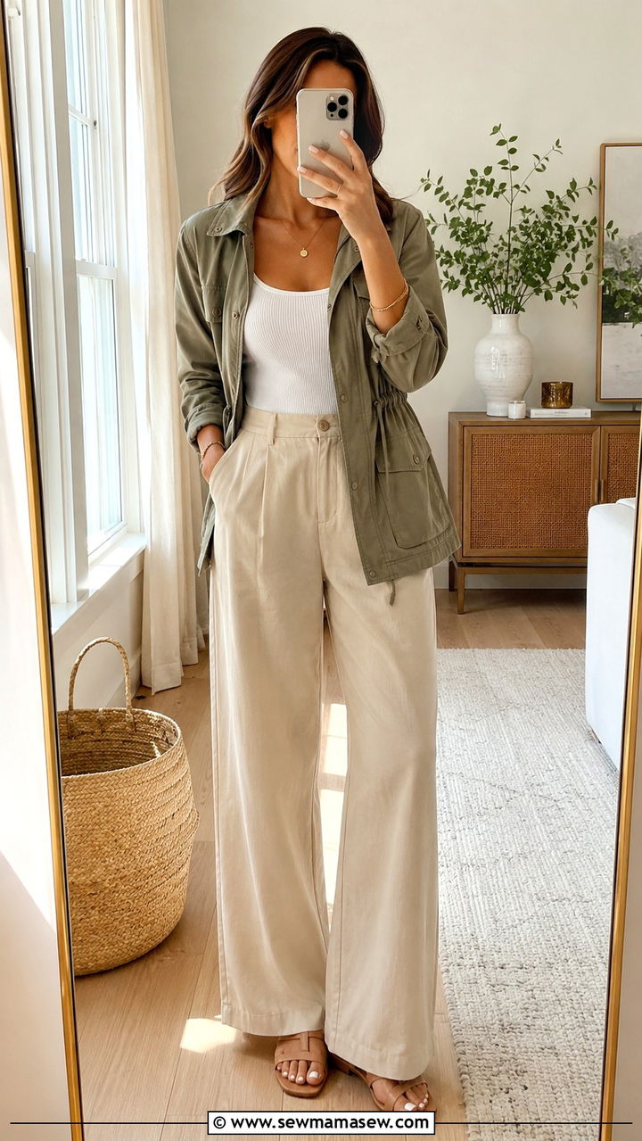 Utility jacket with tank top - 30 Spring outfits with utility jackets