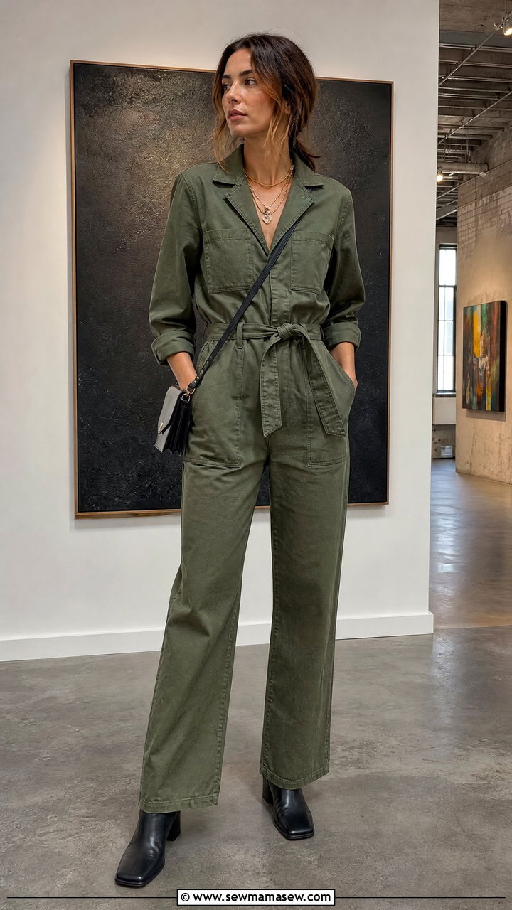 Utility jumpsuit art gallery look - 30 Gallery opening outfit ideas
