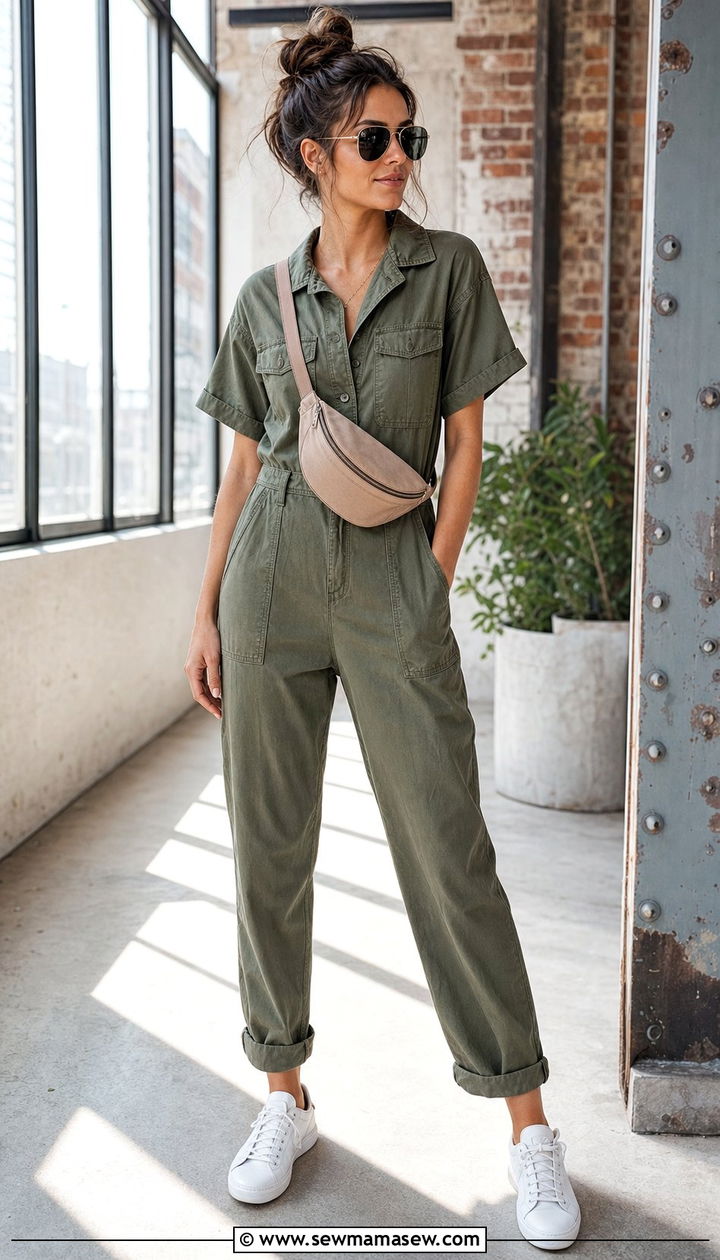 Utility jumpsuit outfit - 25 spring late spring outfit ideas