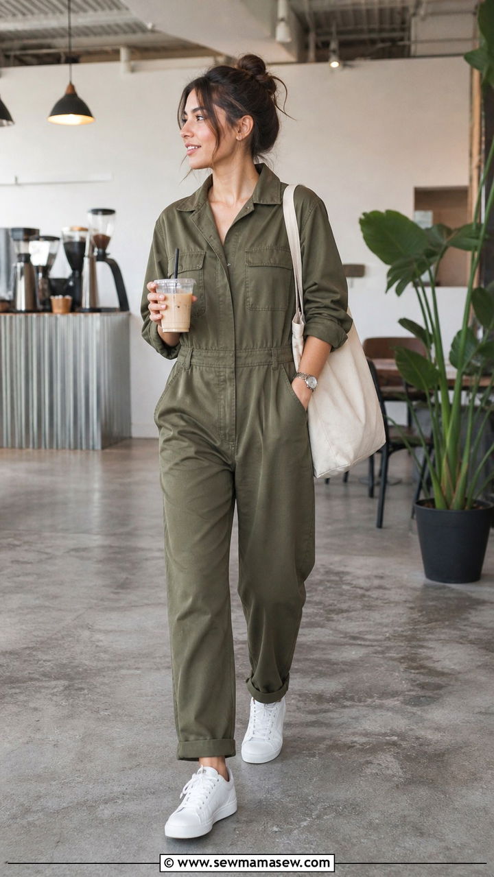 Utility jumpsuit with sneakers and a tote bag - 40 What to wear in Sydney