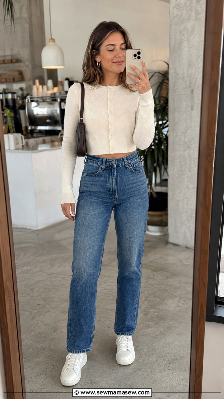 Utility jumpsuit with white sneakers outfit for 30 year old woman - 25 Outfit ideas for 30 year old woman