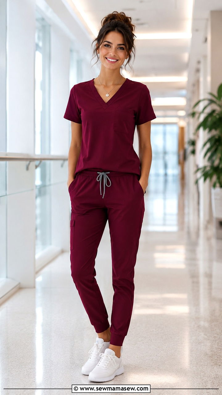 V Neck Scrub Top Outfit - 30 Cute scrubs outfits