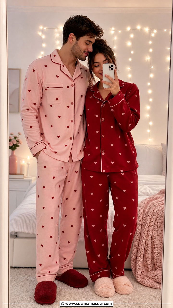Valentines Day Matching Pajama Set - 25 Matching pajama outfit ideas