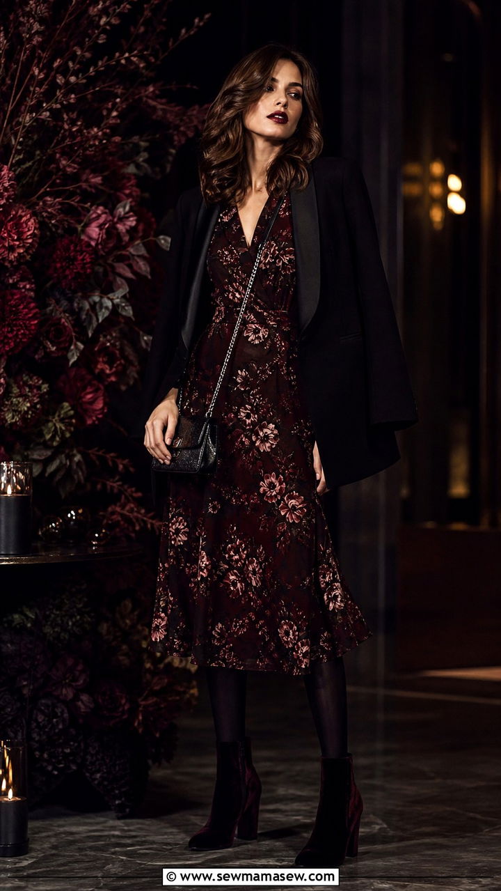 Vamp Romantic Dark Floral Dress Outfit - 20 2026 outfits Pinterest