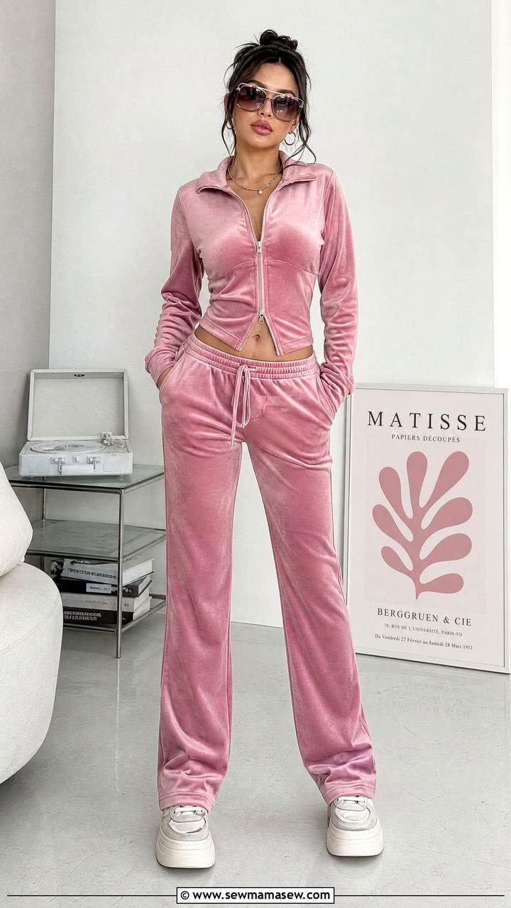 Velour Tracksuit for Petite Women - 25 Loungewear outfit ideas petite