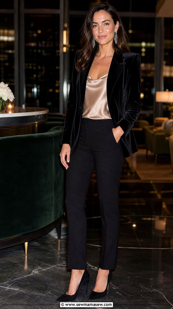 Velvet Blazer And Silk Camisole Law Student Outfit - 30 Law student outfit ideas
