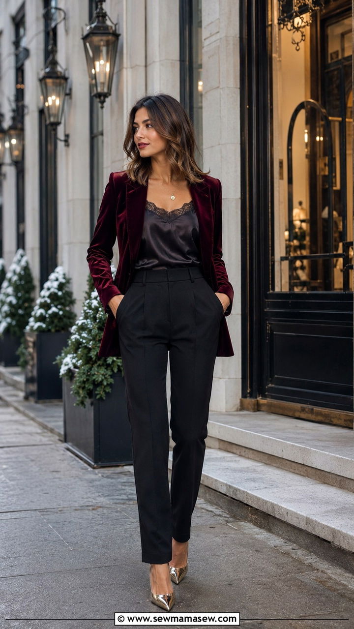 Velvet Blazer And Trousers Birthday Look - 25 birthday outfits aesthetic