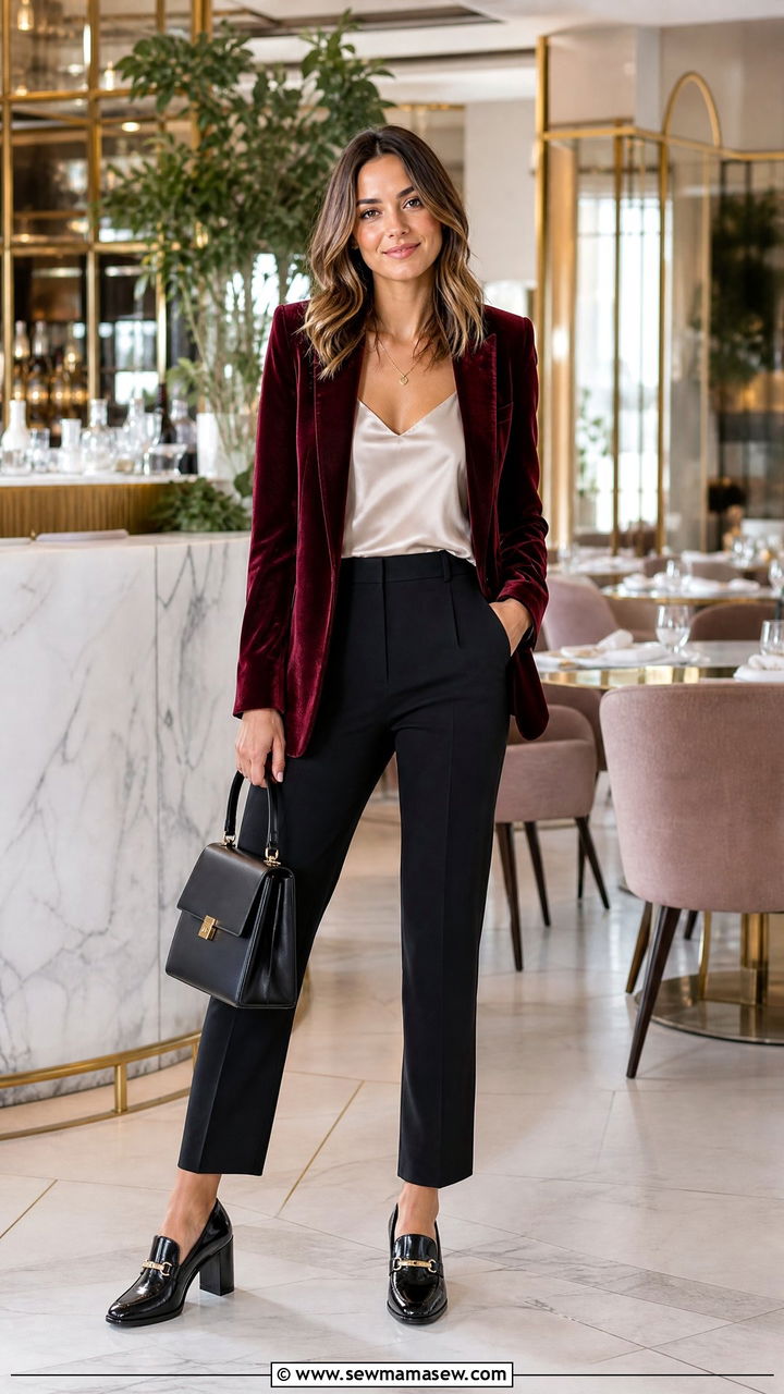 Velvet Blazer Birthday Brunch Outfit - 35 Birthday brunch outfit ideas
