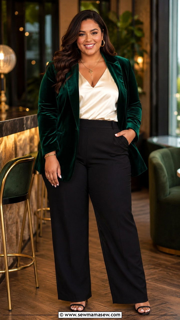 Velvet Blazer Evening Plus Size Outfit - 25 Plus size outfit ideas old money