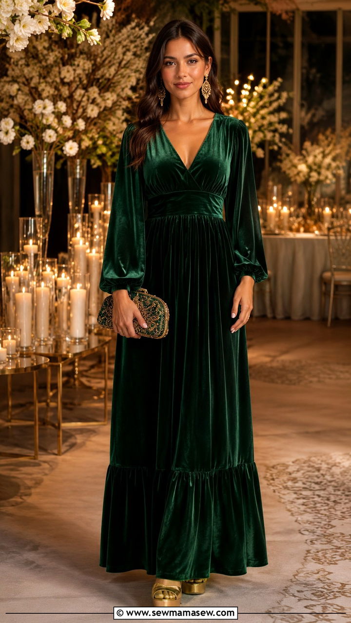 Velvet Boho Maxi Dress For Evening - 25 Boho outfit ideas with maxi dress