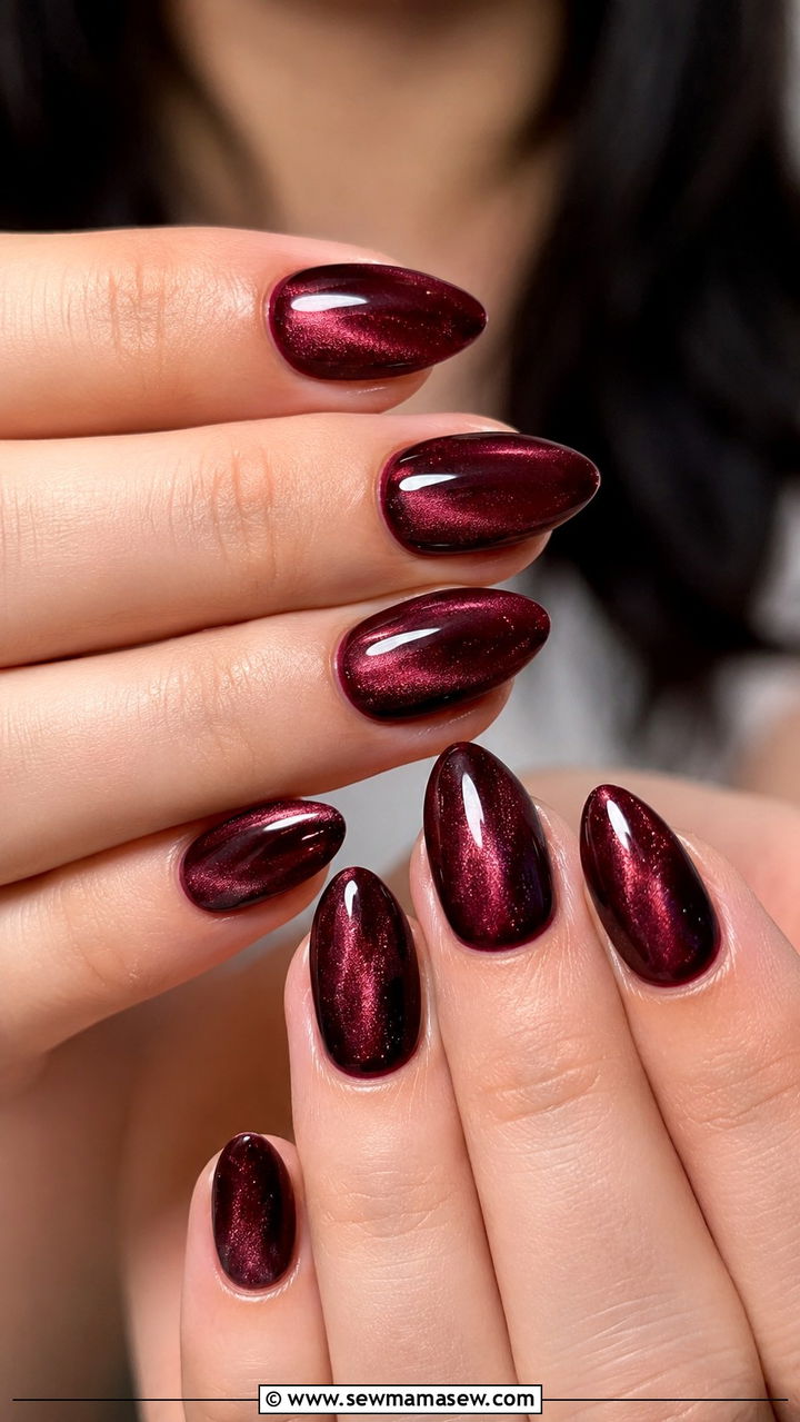 Velvet Burgundy Gel Nails - 50 gel polish
