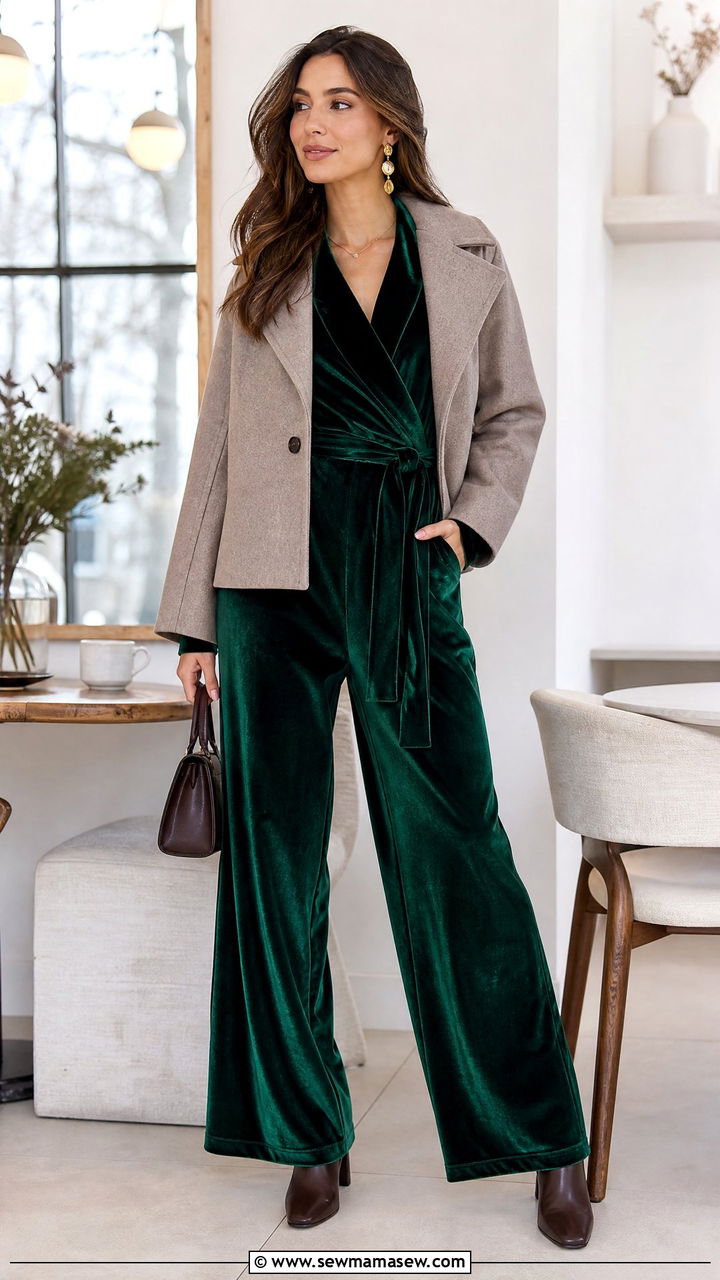 Velvet Co Ord Set For Winter Brunch - 25 Brunch outfit ideas with co-ord set