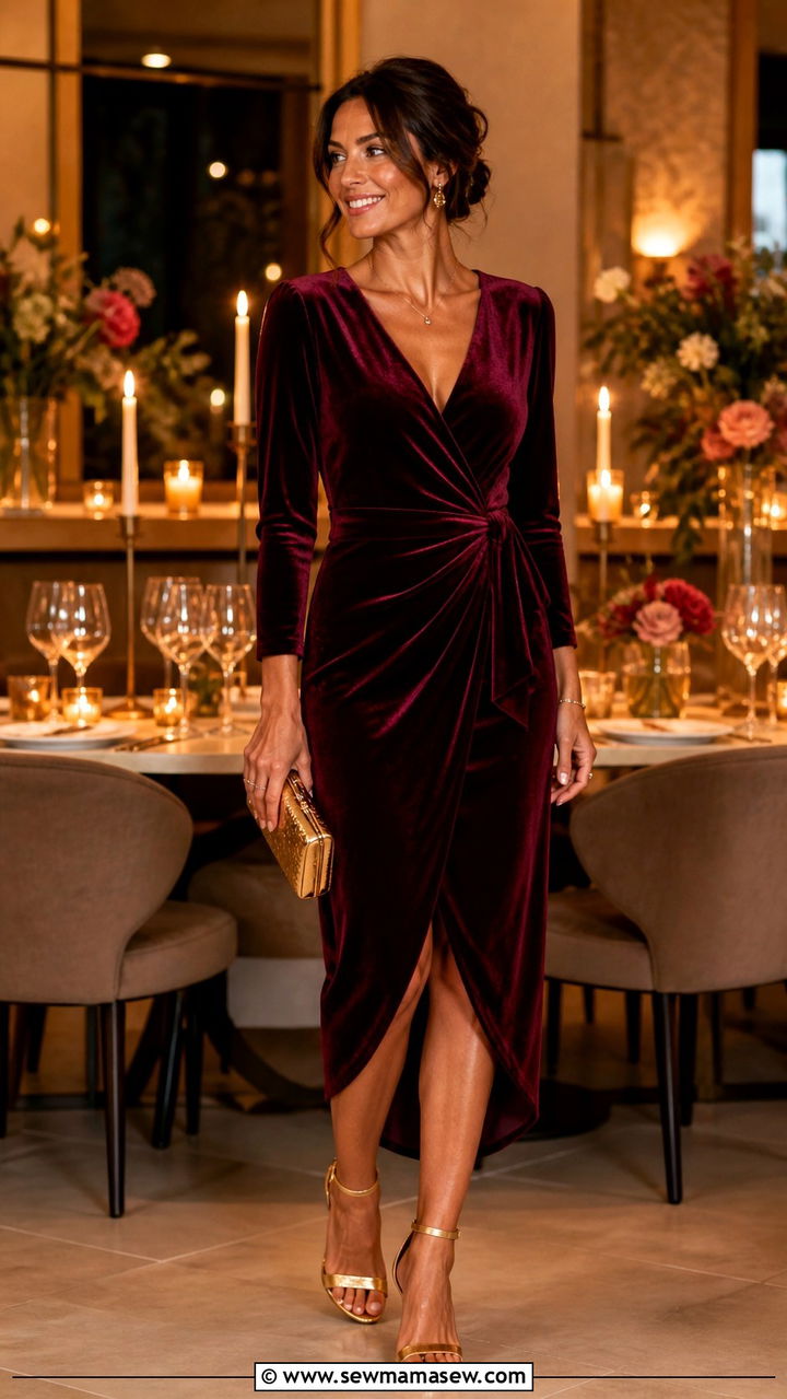 Velvet Dress for 40th Birthday - 40 birthday outfit ideas for women