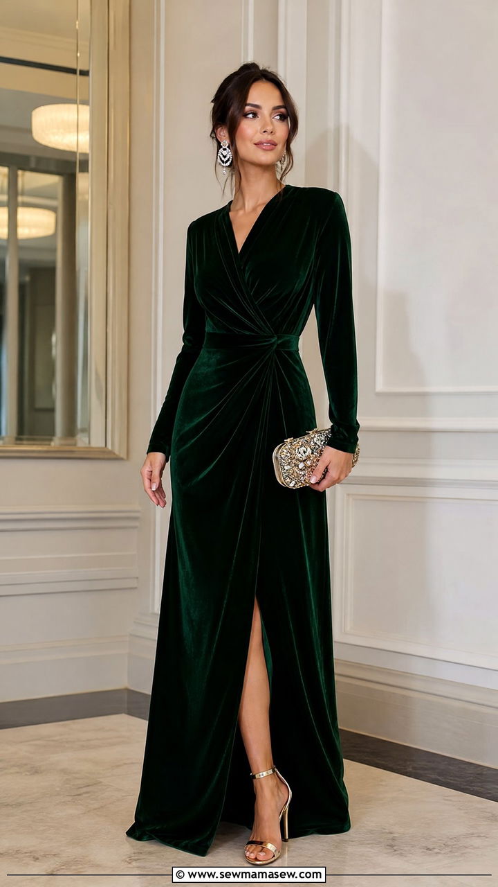 Velvet maxi dress evening outfit - 35 maxi dress outfits aesthetic