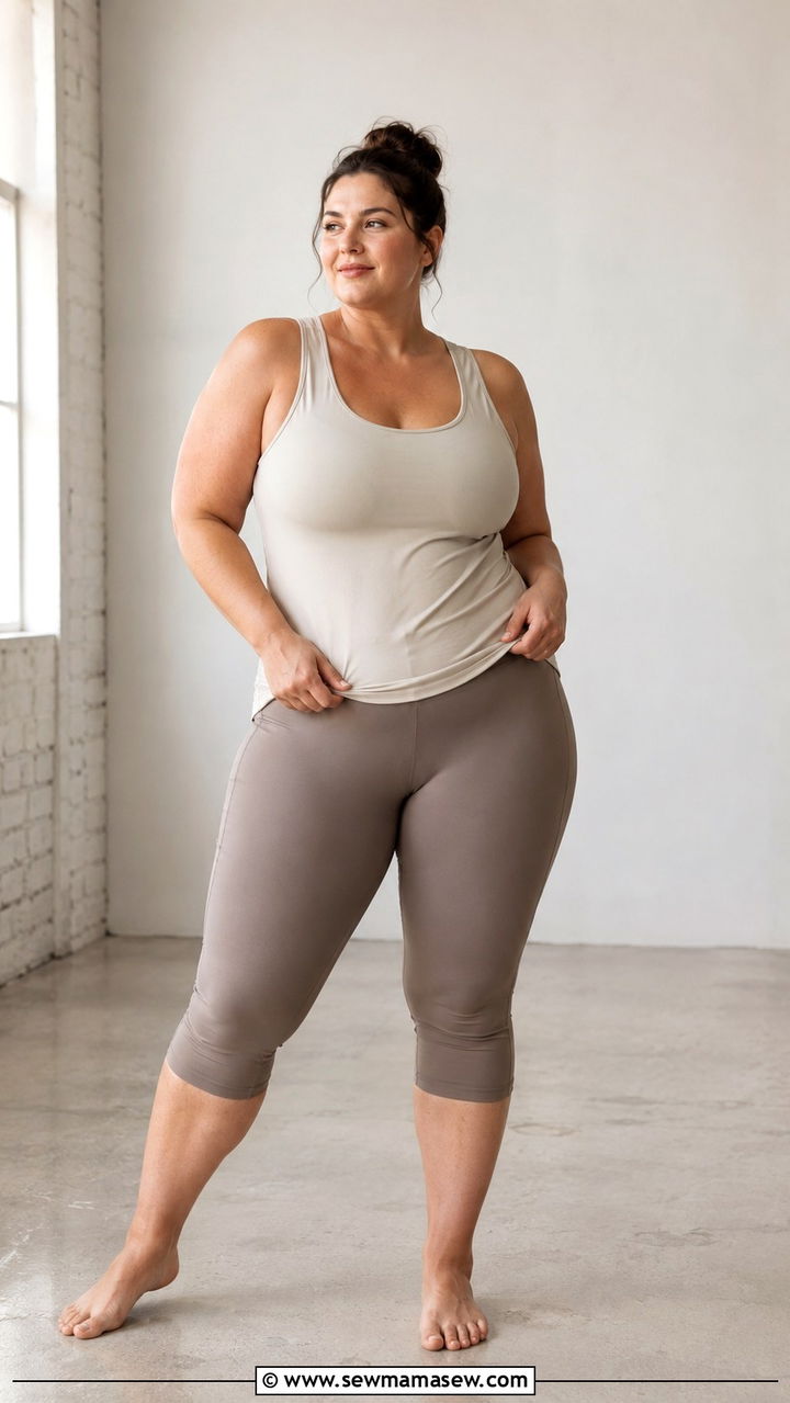 Vest Top With Capri Leggings - 30 Plus size pilates outfit ideas