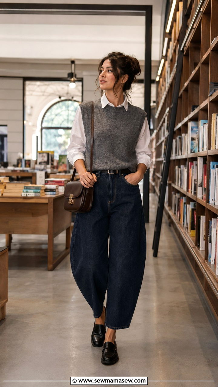 Vest With Button Down Shirt And Barrel Jeans And Loafers - 25 Barrel jeans outfit ideas with loafers