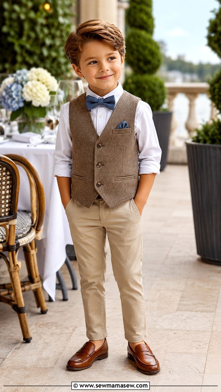 Vest and Chinos Smart Birthday Outfit for Boys - 30 Kids birthday outfit ideas
