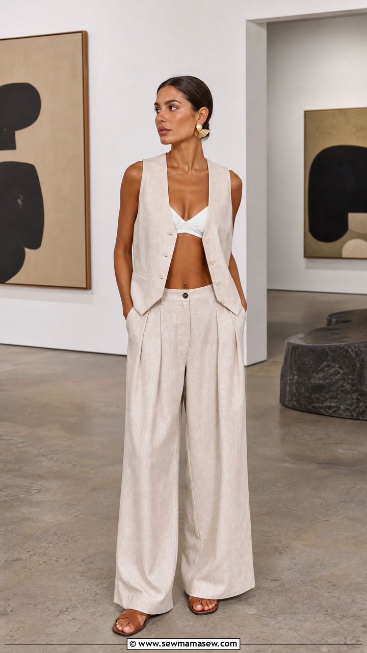 Vest and Trouser Co Ord Hot Weather Outfit - 40 hot weather outfits for women