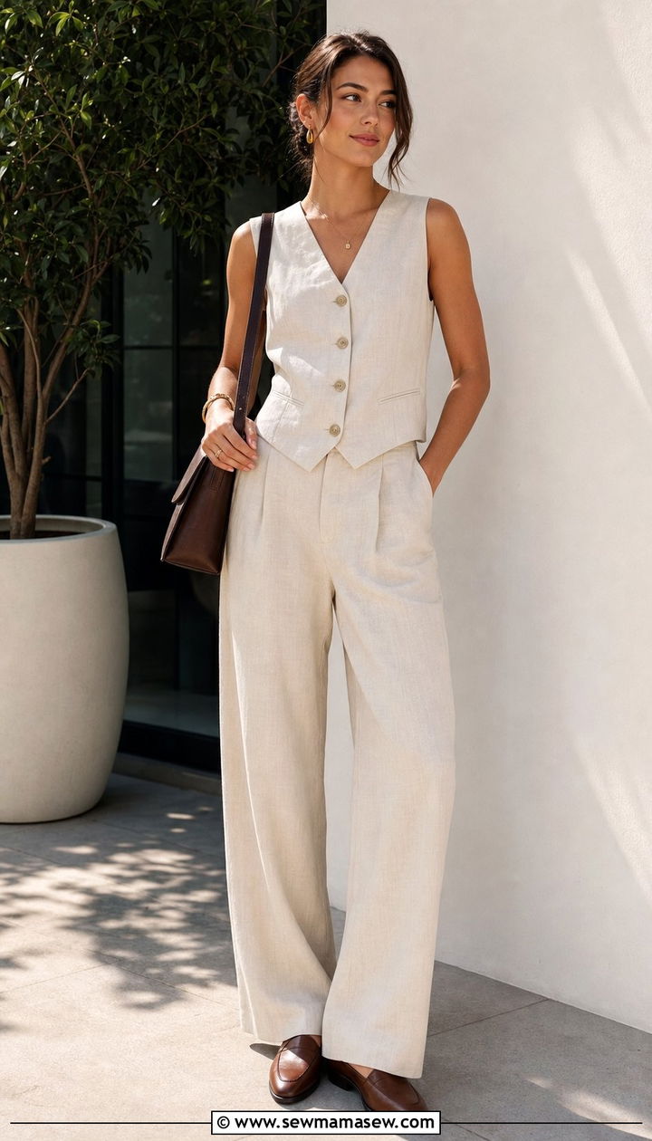 Vest and matching trousers spring outfit - 25 Cute spring outfit ideas 2026