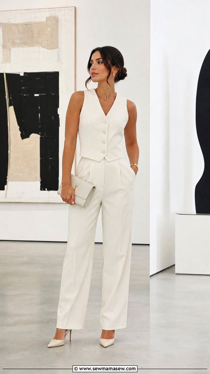 Vest and tailored trousers outfit - 25 How to dress in your 20s