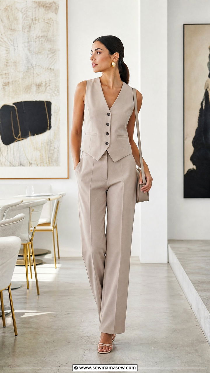 Vest and trouser coord set for brunch - 30 Coord set outfit ideas for brunch