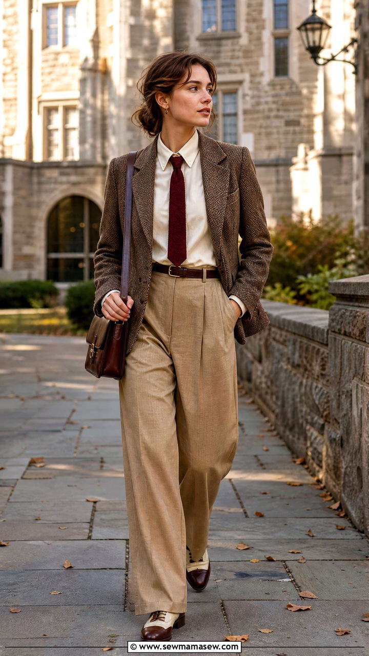 Vintage Academia Tweed Blazer With Saddle Shoes - 20 2026 Pinterest predicts outfits