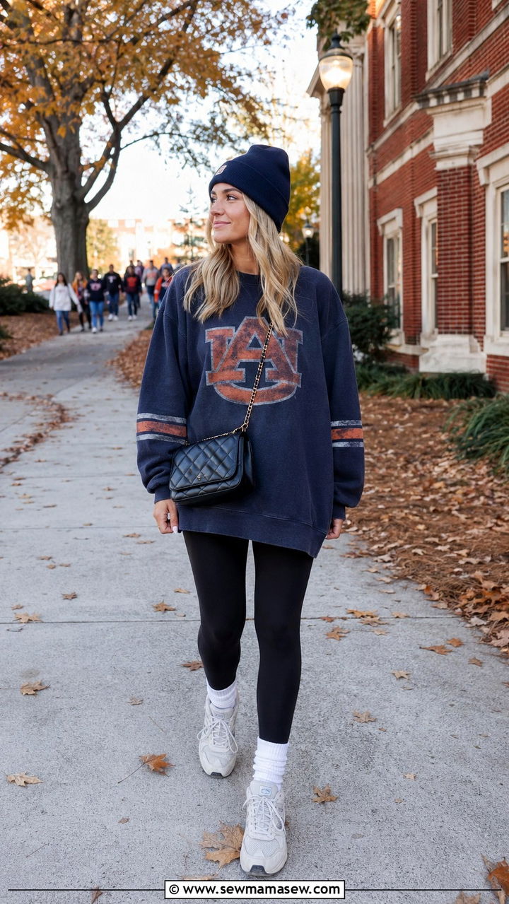 Vintage Auburn Sweatshirt And Leggings - 20 Gameday outfit ideas Auburn