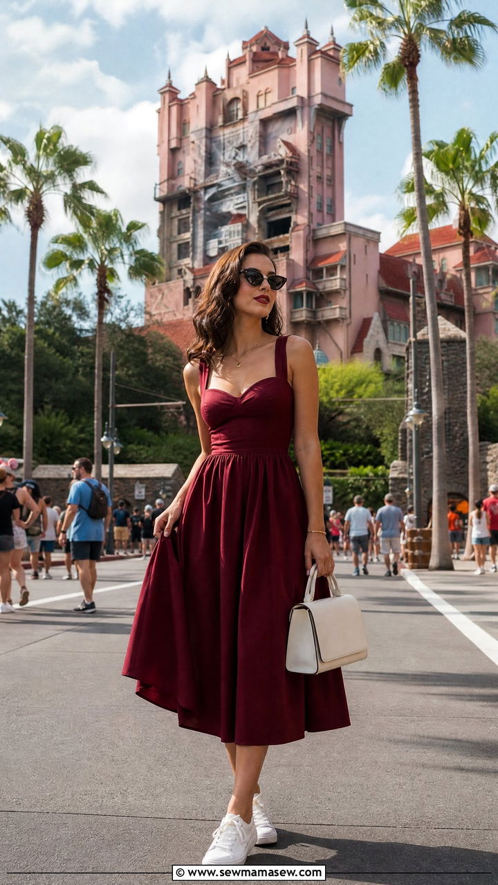 Vintage Hollywood Glam Dress and Cat Eye Sunglasses Outfit - 25 Hollywood Studios outfit ideas