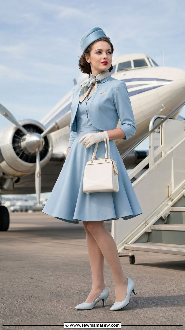 Vintage Inspired Flight Attendant Look - 35 Flight attendant outfit ideas