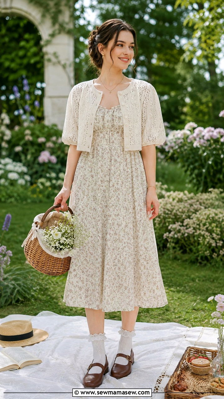 Vintage Lace Dress With Leather Belt and Lace Up Boots - 20 Poetcore outfit ideas Dead Poets Society vibe