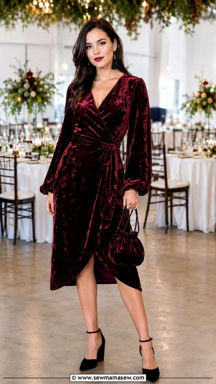 Vintage Velvet Wrap Dress - 30 Vintage wedding guest outfits