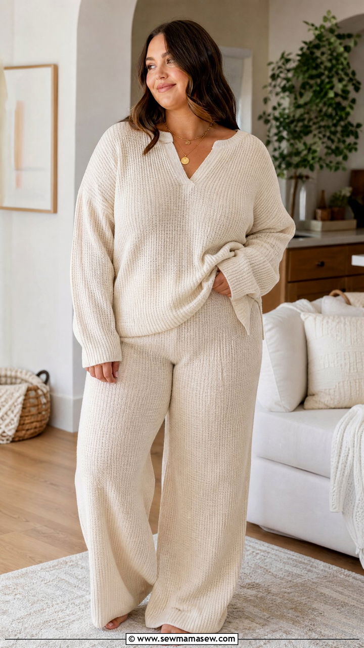 Waffle Knit Lounge Set Plus Size - 25 Matching set outfit ideas plus size