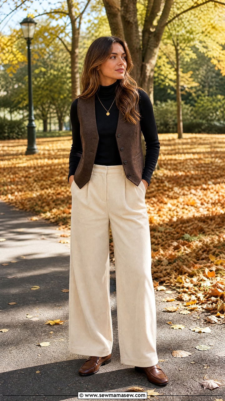 Waistcoat Layered Over A Turtleneck - 25 casual waistcoat vest outfits